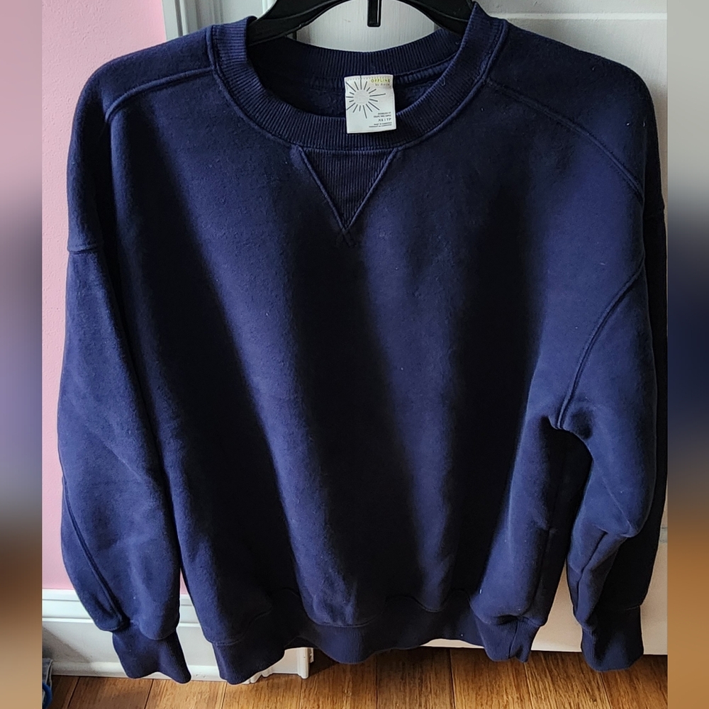 aerie Navy Crewneck Sweatshirt